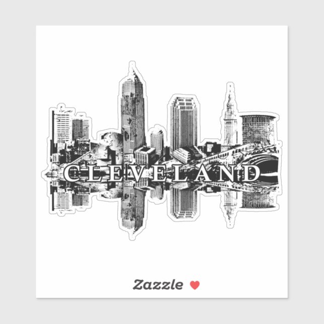Cleveland, Ohio skyline Sticker (Sheet)