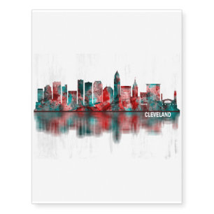 Cleveland Ohio Skyline Temporary Tattoos