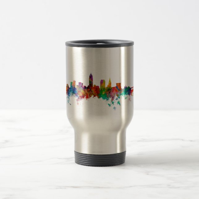 Cleveland Ohio Skyline Travel Mug (Center)