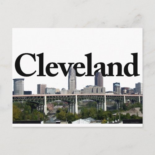 Cleveland Ohio Skyline with Cleveland in the Sky Postcard