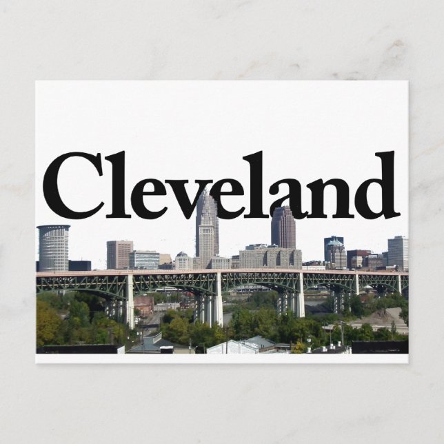Cleveland Ohio Skyline with Cleveland in the Sky Postcard (Front)