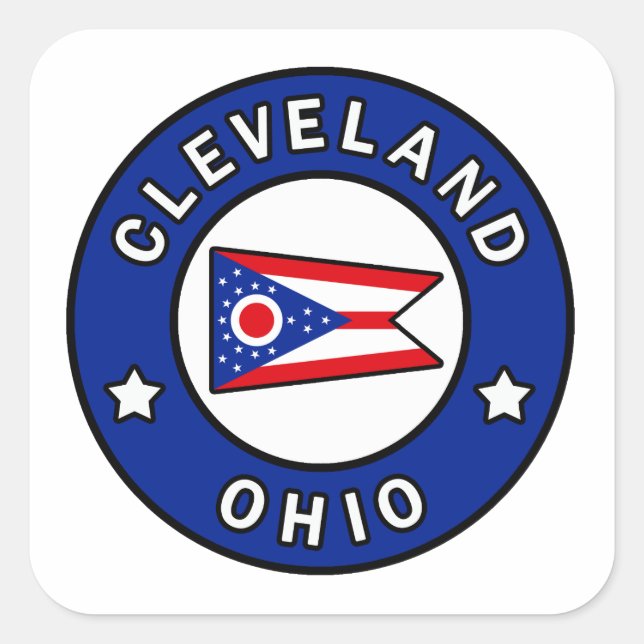 Cleveland Ohio Square Sticker (Front)