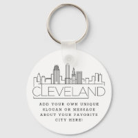 Cleveland, Ohio Stylized Skyline | Custom Slogan
