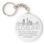Cleveland, Ohio Stylized Skyline | Custom Slogan Keychain Cleveland, Ohio Stylized Skyline | Custom Slogan Keychain