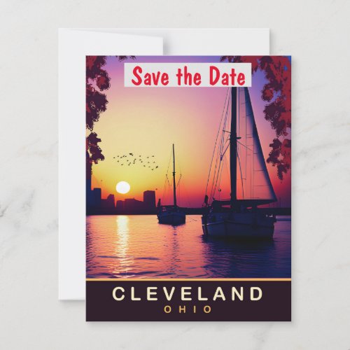 Cleveland Ohio Travel Postcard  Save The Date