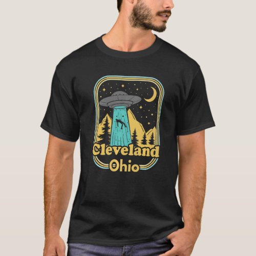 Cleveland Ohio Ufo Alien 80s Vintage Retro State P T_Shirt