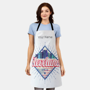 Cleveland Ohio United States Skyline Vintage USA Apron