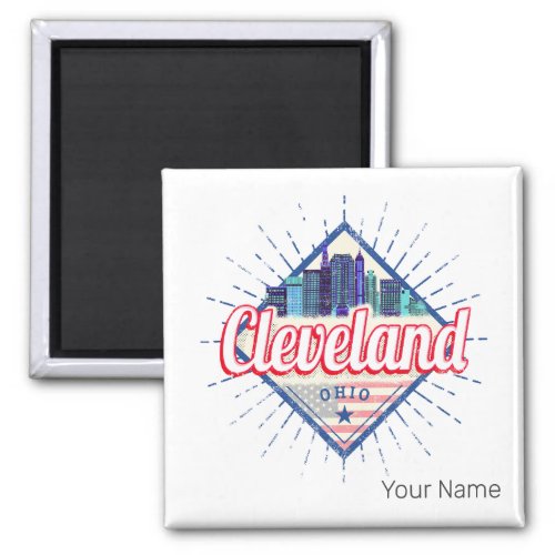 Cleveland Ohio United States Skyline Vintage USA Magnet