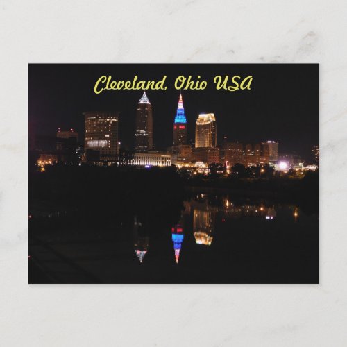 Cleveland Ohio USA River Reflection Postcard