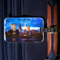 Cleveland Ohio USA Watercolor Cityscape View