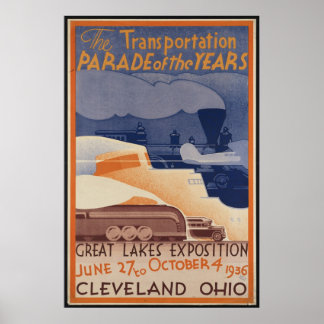 Cleveland Ohio Vintage Travel Poster Ad Retro