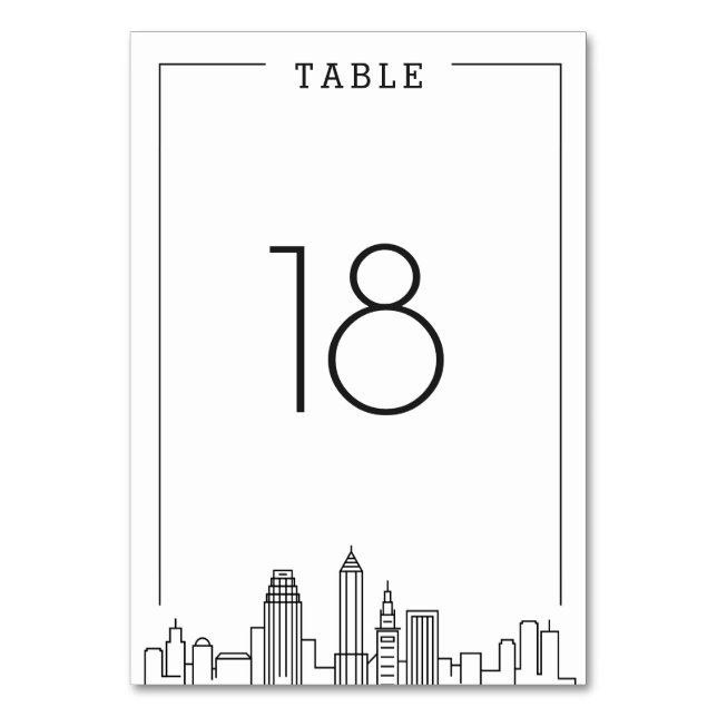 Cleveland, Ohio Wedding | Table Number (Front)