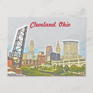 Cleveland, Ohio West Bank View Postcard