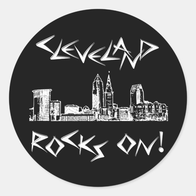 Cleveland Rocks! Classic Round Sticker (Front)