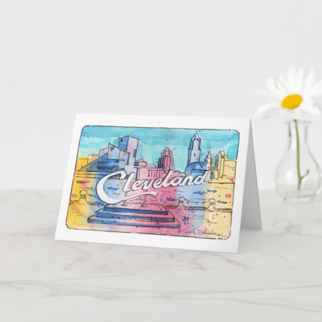 Cleveland Sign • North Coast Harbor Folded Card (Small Plant)
