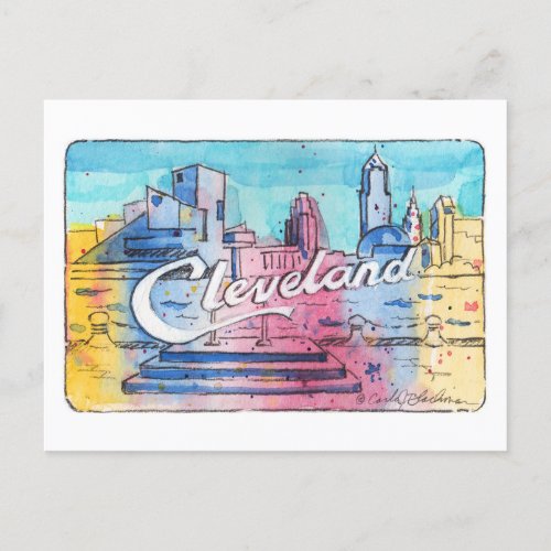 Cleveland Sign North Coast Harbor Postcard