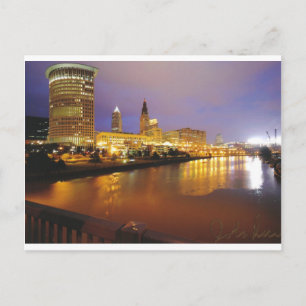 Cleveland Skyline at Night Postcard