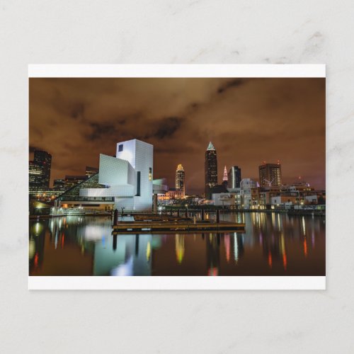 Cleveland Skyline at Night Postcard