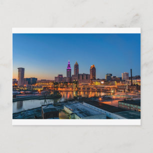 Cleveland Skyline at Sunset Postcard