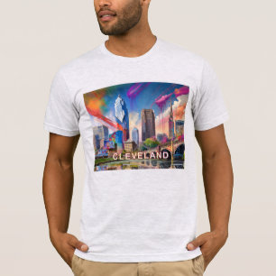Cleveland Skyline Graffiti Art T-Shirt