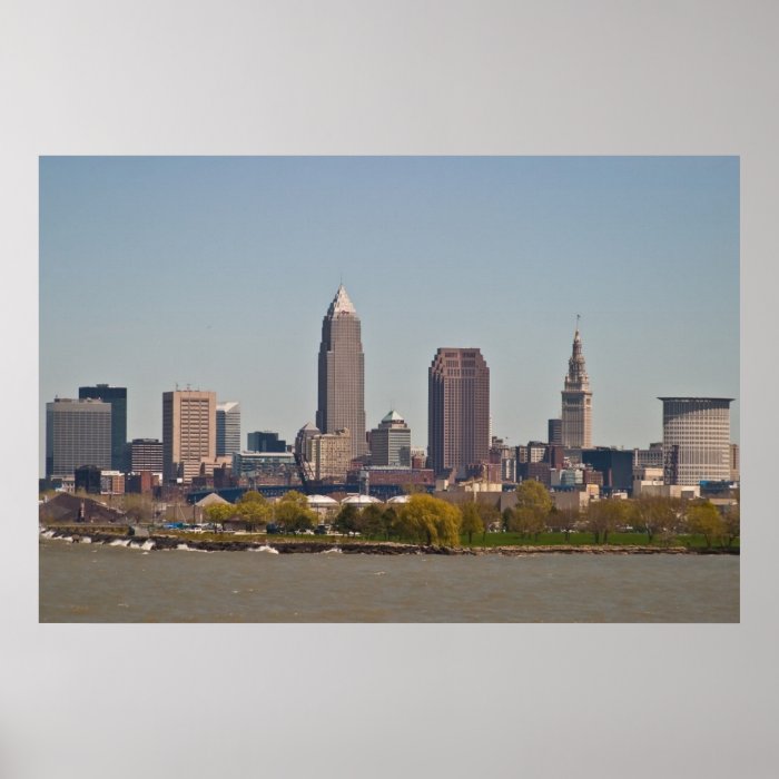 Cleveland Skyline in Spring Posters