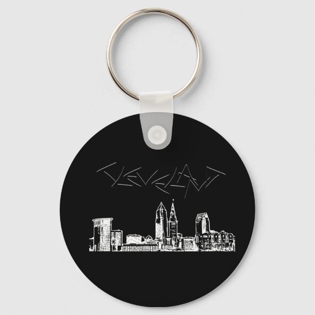 Cleveland Skyline Keychain (Front)