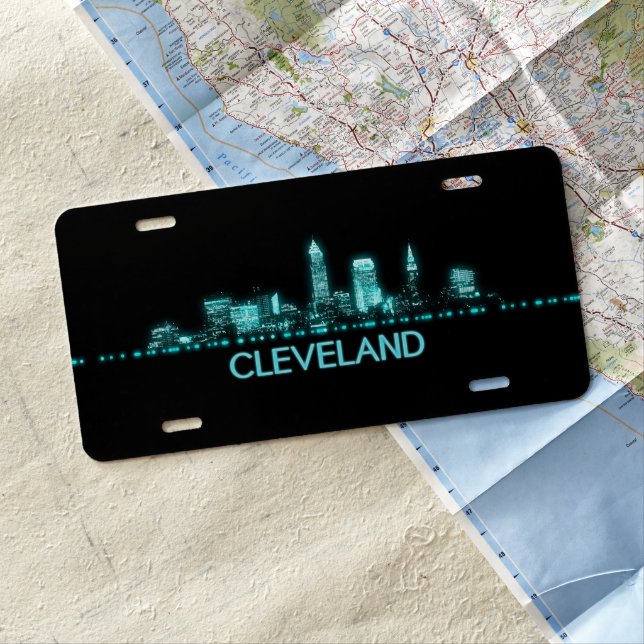 Cleveland Skyline License Plate (In Situ)