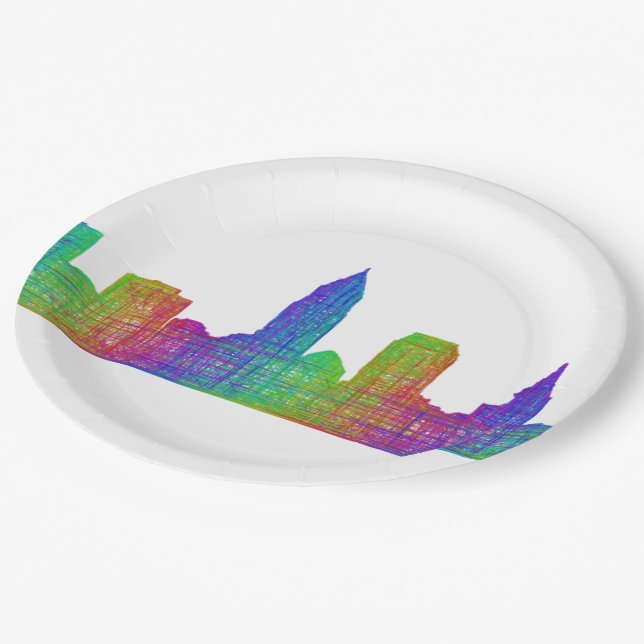 Cleveland skyline paper plates (Angled)