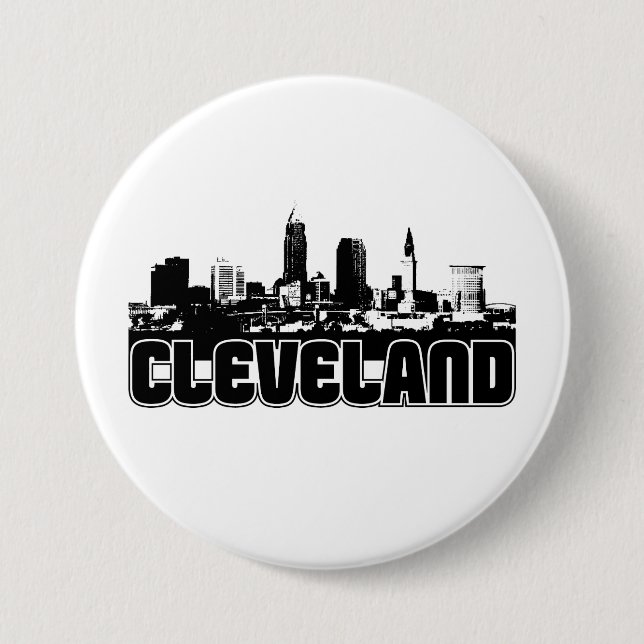 Cleveland Skyline Pinback Button (Front)