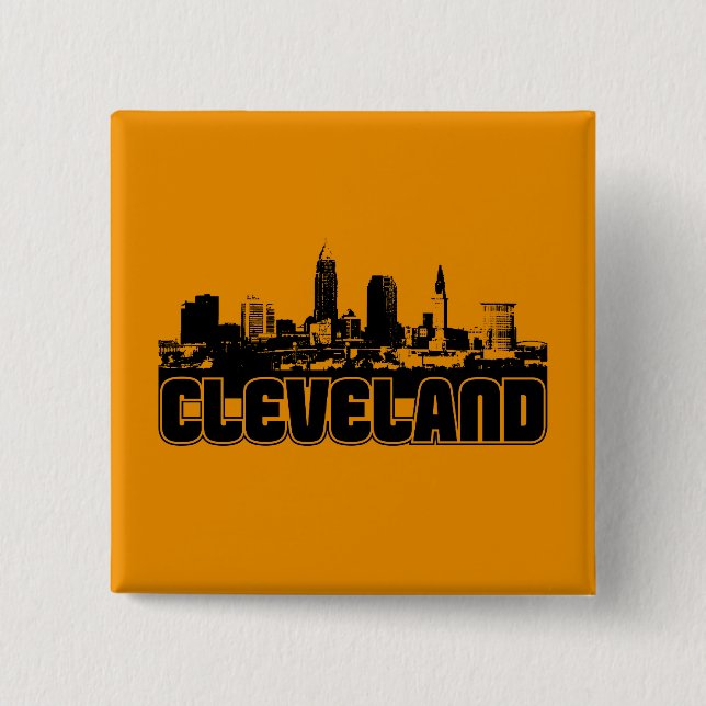 Cleveland Skyline Pinback Button (Front)