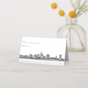 City Skyline Table Number Cards No. 1 - 35, Wedding Place Cards, Table Number cards, skyline Escort Card, Cleveland, New York city cards selling