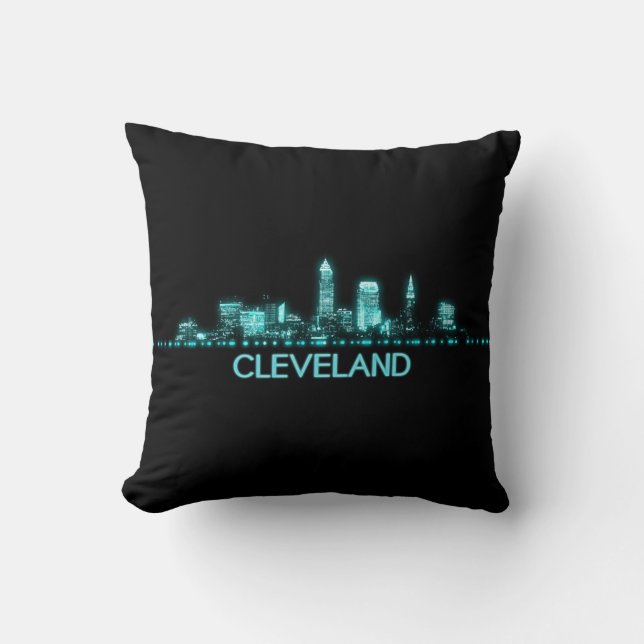 Cleveland Skyline Throw Pillow (Front)