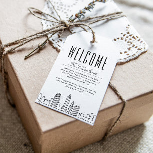 Cleveland Skyline Welcome Message Gift Tags