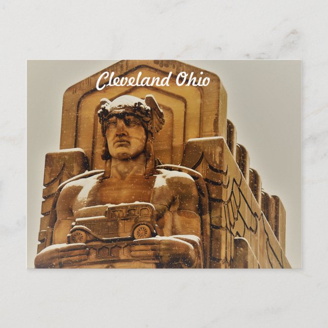 Cleveland Snow Statue Postcard (Front)