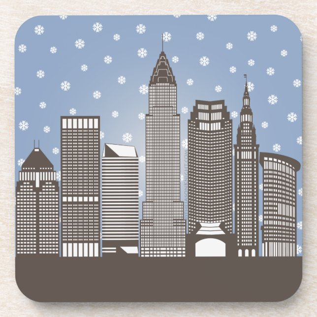 Cleveland Snowflakes Beverage Coaster (Front)