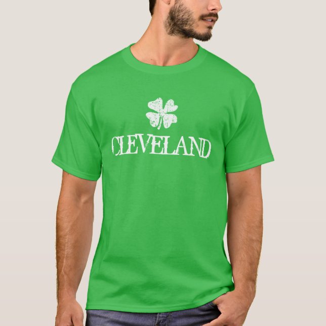 Cleveland St Patricks Day shirt with shamrock logo (Front)