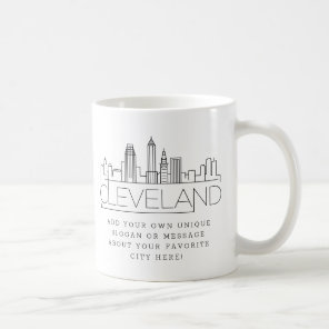 Cleveland Stylized Skyline | Custom Slogan Coffee Mug