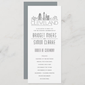 Cleveland Stylized Skyline | Wedding Program