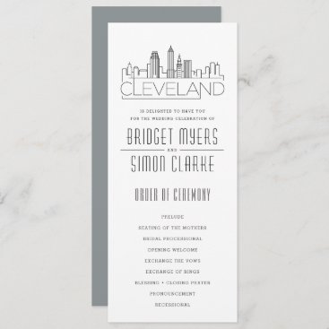 Cleveland Stylized Skyline | Wedding Program