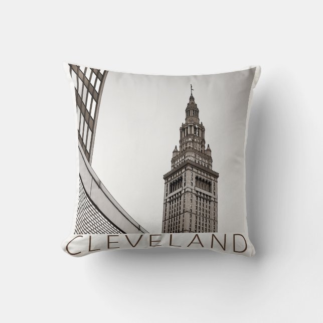 Cleveland - Terminal Tower Throw Pillow (Front)