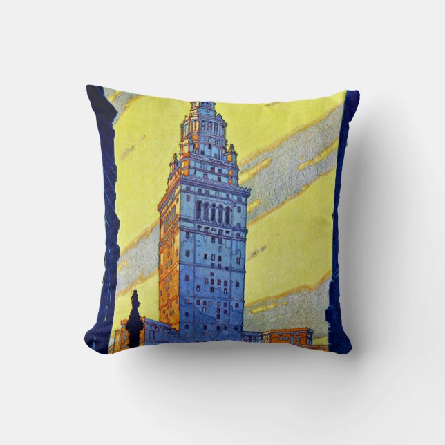 Cleveland ~ Union Terminal Throw Pillow (Front)
