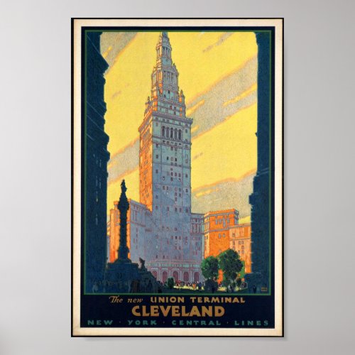 Cleveland Union Terminal Vintage Poster