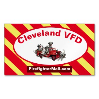 Cleveland VFD Dalmation Firefighters Business Card Magnet