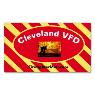 Cleveland VFD Flames Magnetic Business Cards