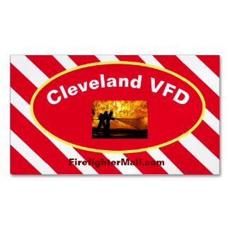 Cleveland VFD Flames Magnetic Business Cards