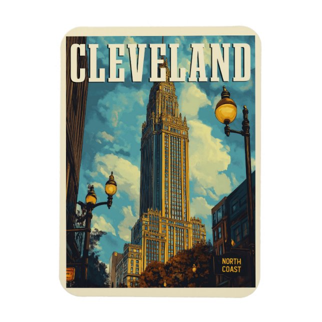 Cleveland Vintage Travel  Magnet (Vertical)