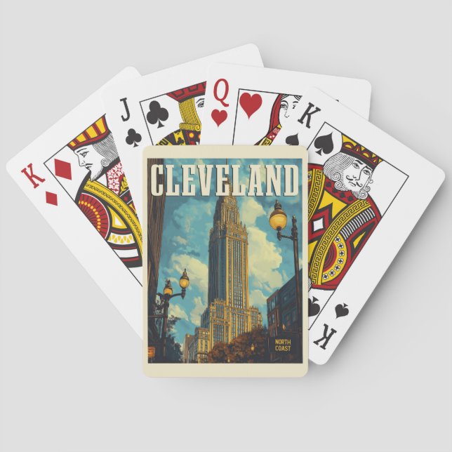 Cleveland Vintage Travel  Poker Cards (Back)