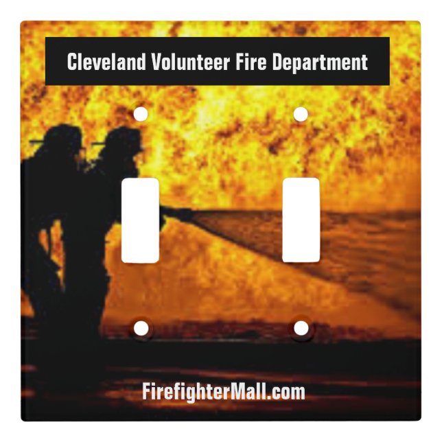 Cleveland Volunteer Fire Department Double Light Switch Cover (Front)