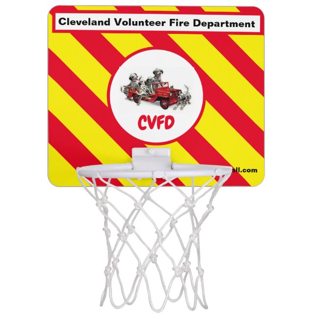 Cleveland Volunteer Fire Department Mini Basketbal Mini Basketball Hoop (Front)