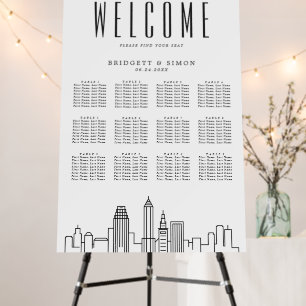 Cleveland Wedding   12 Table Seating Chart Foam Board